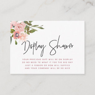 Blush and Rose Gold Baby Shower Display Shower Enclosure Card