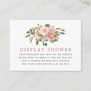 Blush and Rose Gold Baby Shower Display Shower Enclosure Card