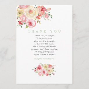 Blush and Sage Floral Baby Shower Thank You