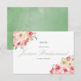 Blush and Sage Wedding Be my Junior Bridesmaid Invitation