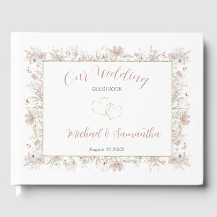 Blush and Sage Wildflower Spring Wedding Guest Book