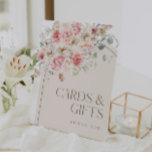 Blush and White Floral Arch Gifts and Cards Sign<br><div class="desc">Celebrate the bride-to-be with this modern and elegant floral arch bridal shower cards and gifts sign featuring a beige coloured arch covered with a lush floral bouquet made of white and blush pink flowers.</div>