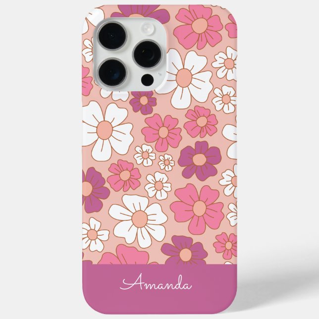 Blush and White Floral Case-Mate iPhone Case (Back)