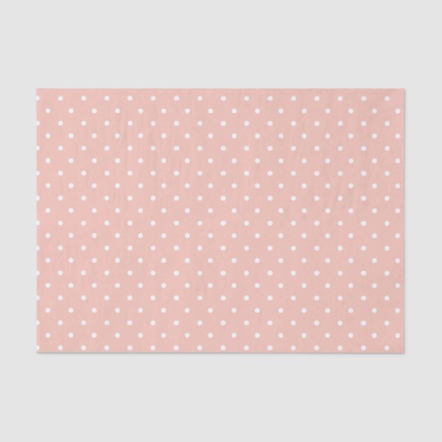 Blush and White Polka Dot Tissue Paper (Front)