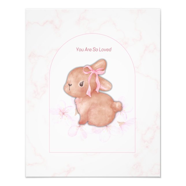 Blush Animal Nursery Wall Art Set | Bunny, Teddy  (Front)