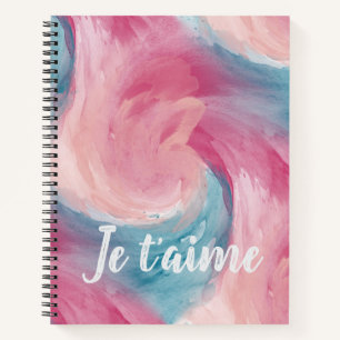 Blush Aqua Je Taime Abstract Notebook