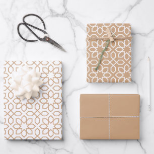 Blush Arabic Geometric Pattern Wrapping Paper Sheet