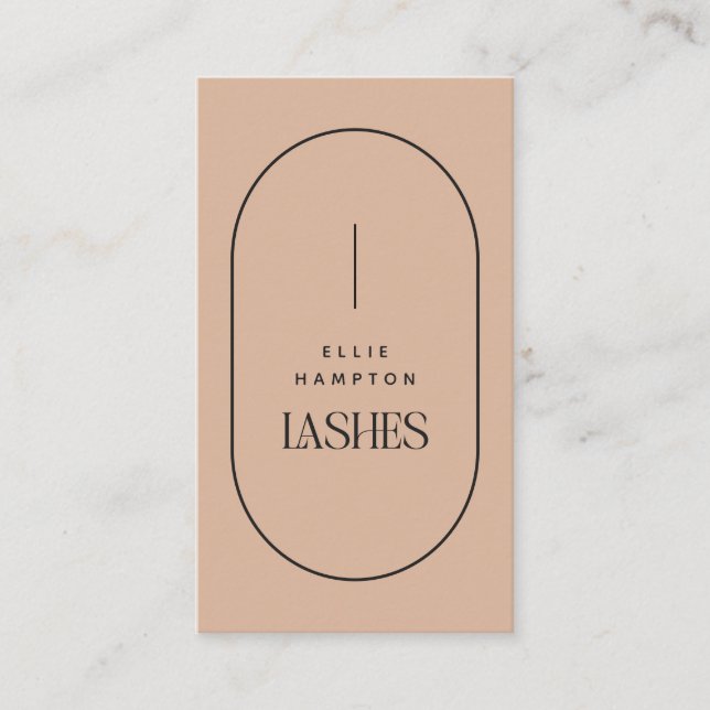 Blush Arch Lashes Beauty Minimalist Customisable   Business Card (Front)