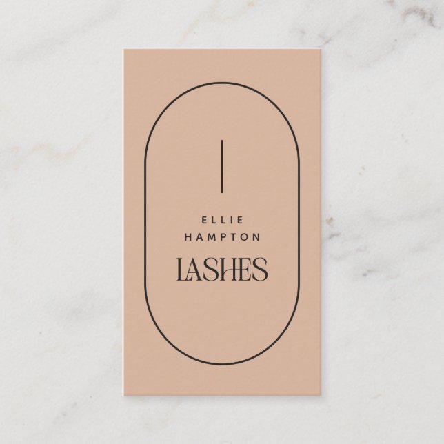Blush Arch Lashes Beauty Minimalist Customisable   Business Card (Front)