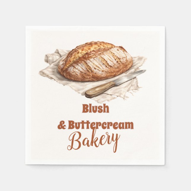Blush Artisan Bread Bakery Business Napkin (Front)