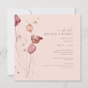 Blush Autumn Bridal Brunch & Bubbly Shower  Invitation