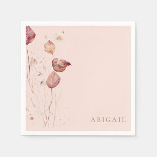 Blush Autumn Foliage Bridal Shower Napkin