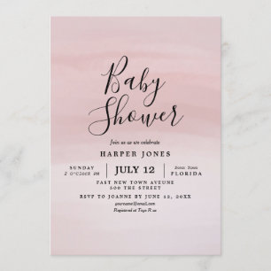 Blush Baby Shower Invite sip & see
