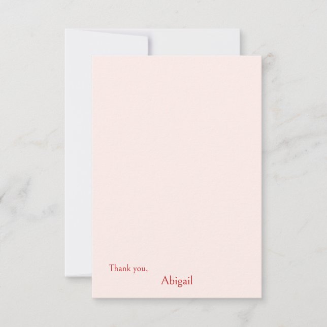 Blush Baby Shower Thank You Card (Front)