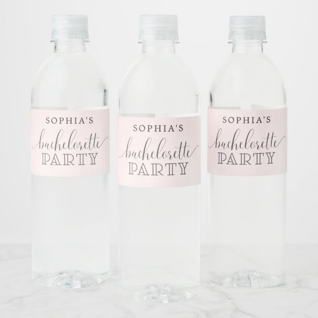 Blush Bachelorette Water Bottle Labels (Bottles)