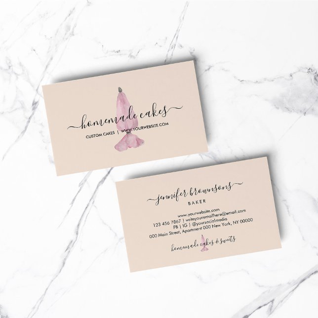 Blush Bakery Elegant Design Pastry Sweet Business Card (Blush Bakery Elegant Design Pastry Sweet Business Card)