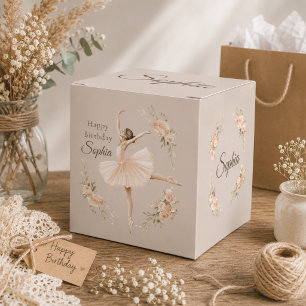 Blush Ballerina Birthday Personalised Name Party Favour Box