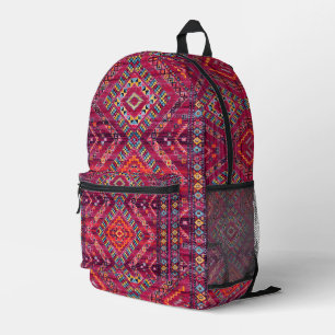 Blush Bazaar: Pink Moroccan Heritage Elegance Printed Backpack