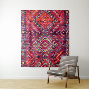 Blush Bazaar: Pink Moroccan Heritage Elegance Tapestry