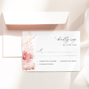 Blush Beach Coastal Seashell Wedding RSVP Card