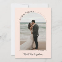 Blush Beautiful Arch Wedding Photo Love & Thanks