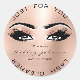 Blush Beauty Glitter Coral Lash Makeup Cleaner Classic Round Sticker