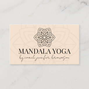 Blush Beige Spiritual Yoga Mandala Business Card