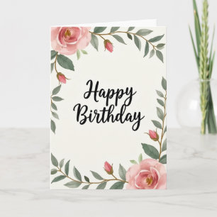 Blush Birthday Floral Card