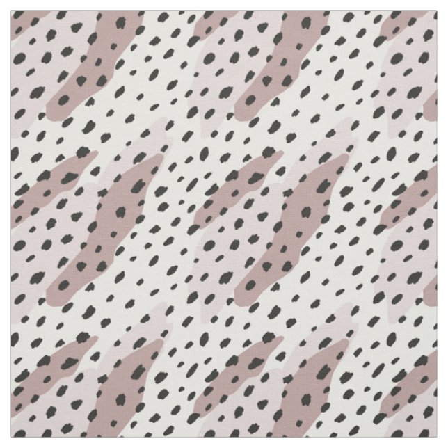 Blush Black Abstract Animal Print Pattern Fabric (Swatch)