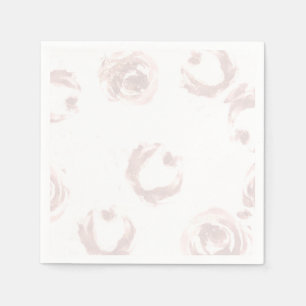 Blush Black Classy Floral Rose Dress Bridal Shower Napkin