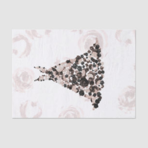 Blush Black Classy Floral Rose Dress Bridal Shower Tissue Paper