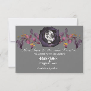 Blush Black Rose Photo Save Our Date Invitation