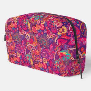 Blush Bloom: Artistic Pink Garden Pattern Dopp Kit