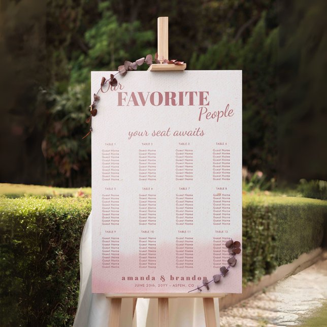 Blush & Bloom Bold Script Wedding Seating Chart (Creator Uploaded)