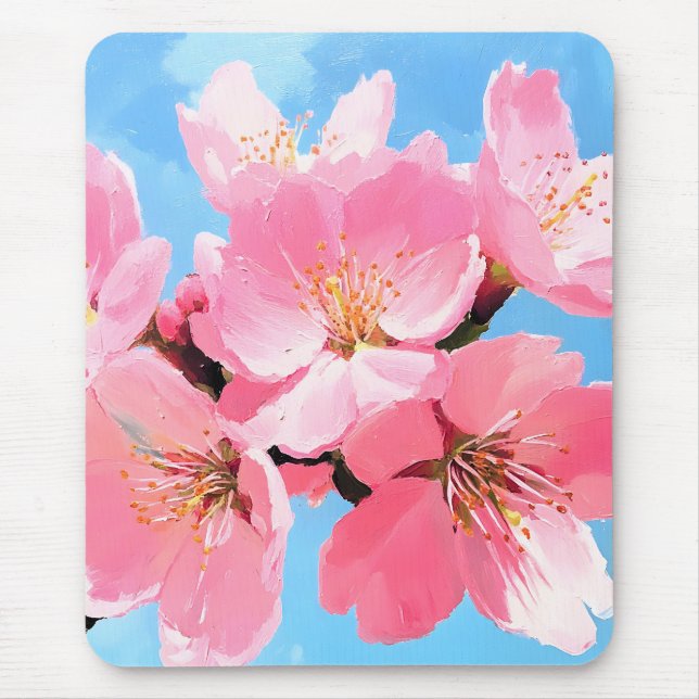 Blush Bloom Cherry Blossom Mouse Mat (Front)