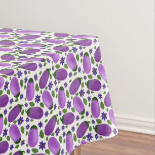 Blush & Bloom Eggplant Collection – Ivory Glow Tablecloth