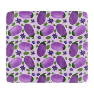Blush & Bloom Eggplant Collection – Soft Lilac Cutting Board