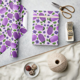 Blush & Bloom Eggplant Collection – Soft Lilac Wrapping Paper
