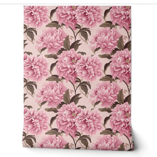 Blush Bloom Elegance Petite - Blush Pink and Taupe Wallpaper
