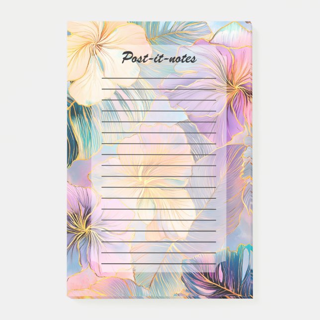 Blush Bloom Exotic Leaves Flower Post-it Notes (Front)