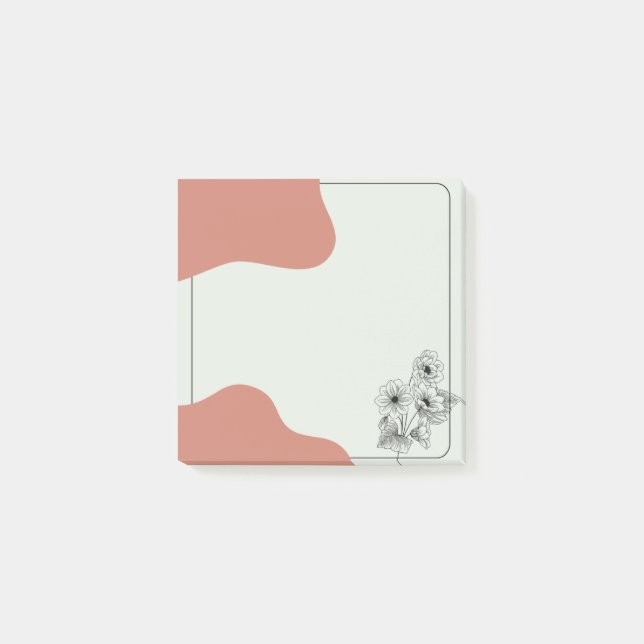 Blush & Bloom Floral Post-it Notes (Front)