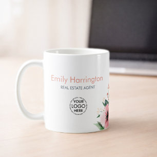Blush Bloom Grey Real Estate Agent Coffee Mug