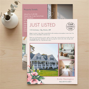 Blush Bloom Listing Rose Real Estate Agent Flyer