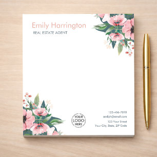 Blush Bloom Notepad Grey Real Estate Agent