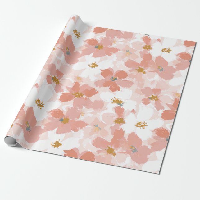 Blush Bloom Spring Wrapping Paper (Unrolled)