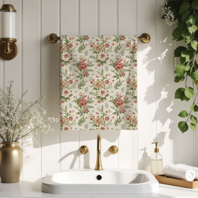 Blush Bloom Towels Vintage-Inspired Bath Accent (Blush Bloom Towels Vintage-Inspired Bath Accent)