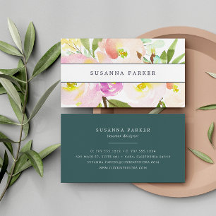 Blush Bloom Watercolor Floral Business Card