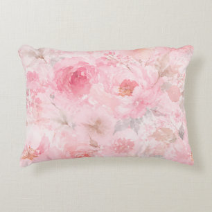 Blush Bloom Watercolor Floral Decorative Cushion