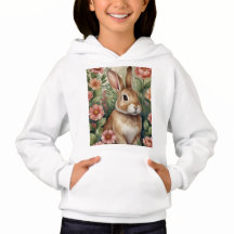Blush Blooms and Bunny Dreams Hoodie