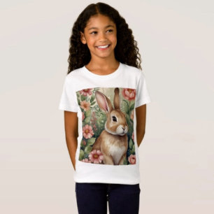 Blush Blooms and Bunny Dreams Kids T-Shirt